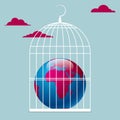 The earth is in a bird cage. Royalty Free Stock Photo